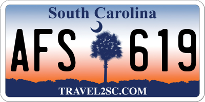 SC license plate AFS619