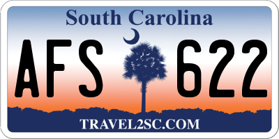SC license plate AFS622
