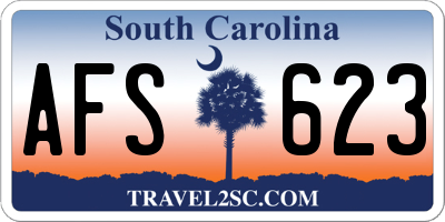 SC license plate AFS623