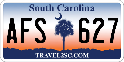 SC license plate AFS627
