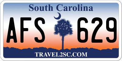 SC license plate AFS629