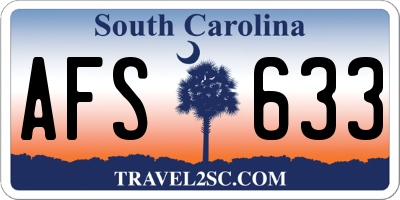 SC license plate AFS633