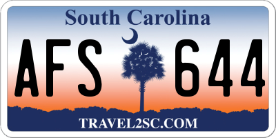 SC license plate AFS644