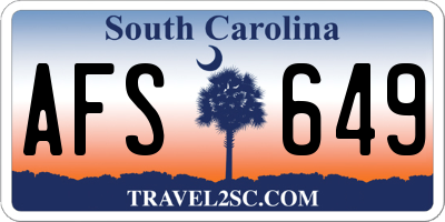 SC license plate AFS649