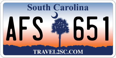 SC license plate AFS651