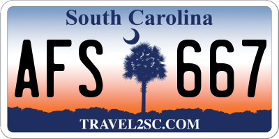 SC license plate AFS667