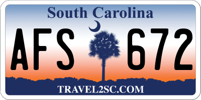 SC license plate AFS672