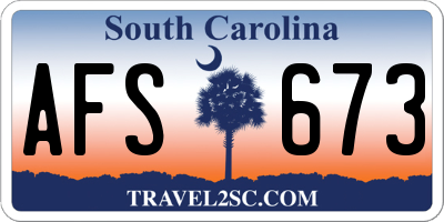 SC license plate AFS673
