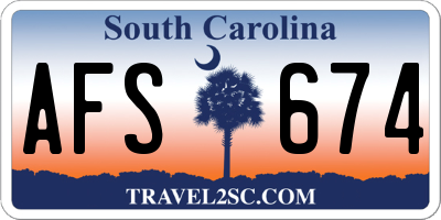 SC license plate AFS674