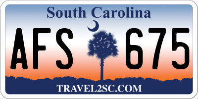 SC license plate AFS675