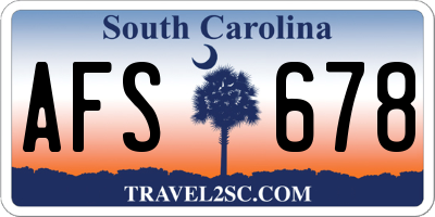 SC license plate AFS678