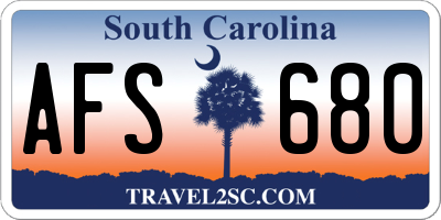 SC license plate AFS680