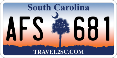 SC license plate AFS681