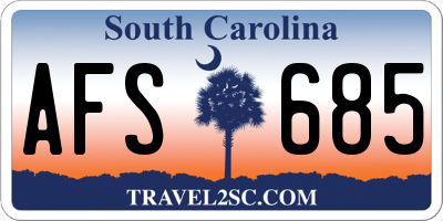SC license plate AFS685