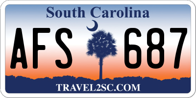 SC license plate AFS687