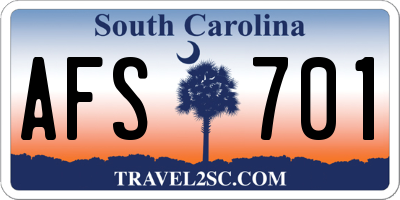 SC license plate AFS701