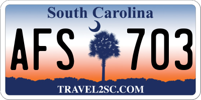 SC license plate AFS703
