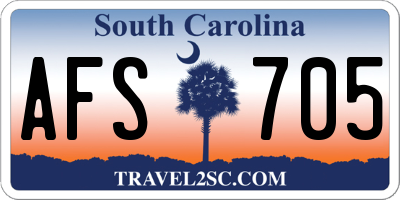 SC license plate AFS705