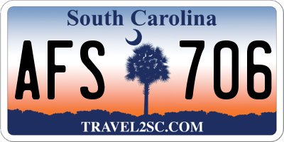 SC license plate AFS706