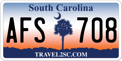 SC license plate AFS708