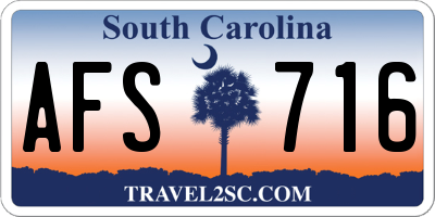 SC license plate AFS716