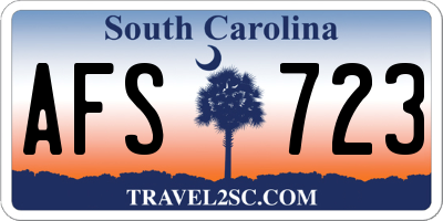 SC license plate AFS723