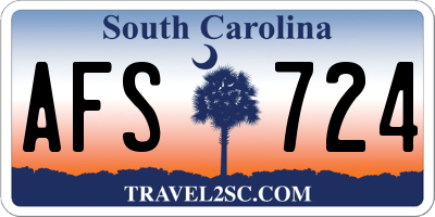 SC license plate AFS724
