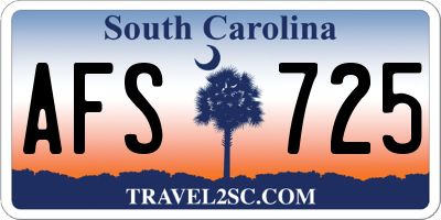 SC license plate AFS725