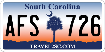 SC license plate AFS726