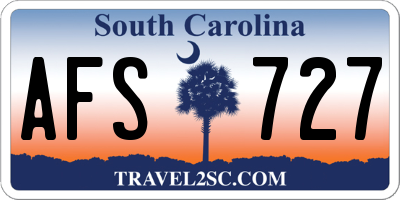SC license plate AFS727
