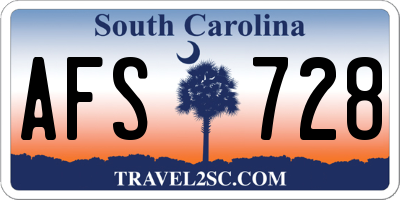SC license plate AFS728