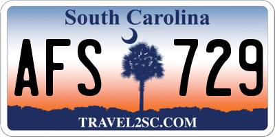 SC license plate AFS729