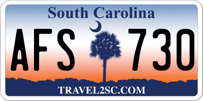 SC license plate AFS730