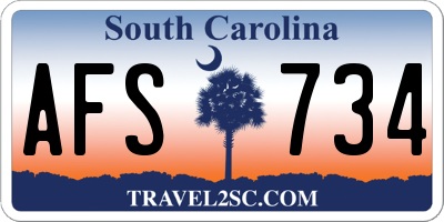 SC license plate AFS734