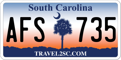 SC license plate AFS735