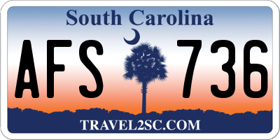SC license plate AFS736