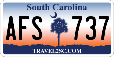 SC license plate AFS737
