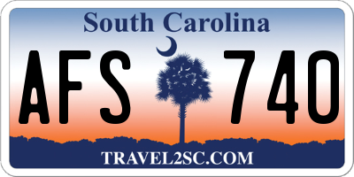 SC license plate AFS740
