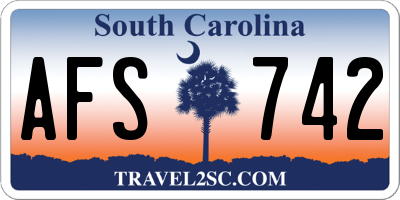SC license plate AFS742