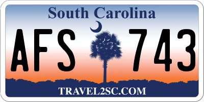 SC license plate AFS743