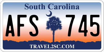 SC license plate AFS745