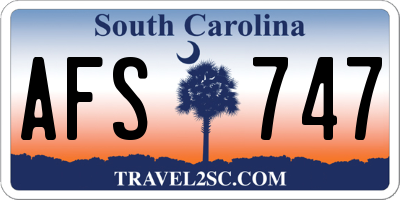 SC license plate AFS747