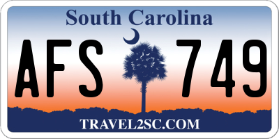 SC license plate AFS749