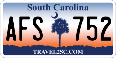 SC license plate AFS752
