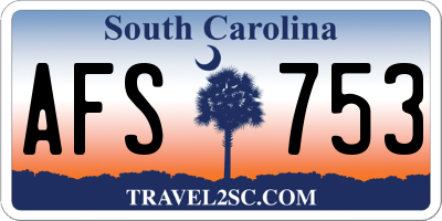 SC license plate AFS753