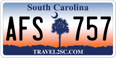 SC license plate AFS757