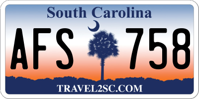 SC license plate AFS758
