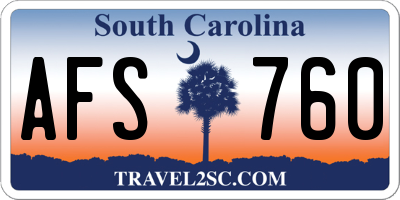 SC license plate AFS760