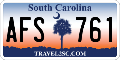 SC license plate AFS761