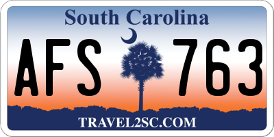 SC license plate AFS763
